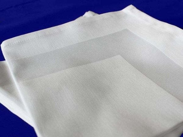 6 Stoffservietten, Padua, weiß, mit Atlaskante, 40x40 cm